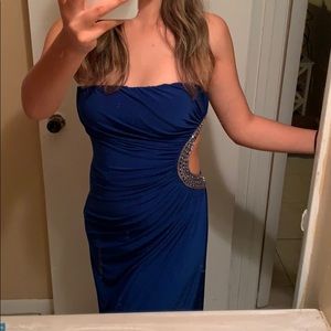 Navy blue evening gown